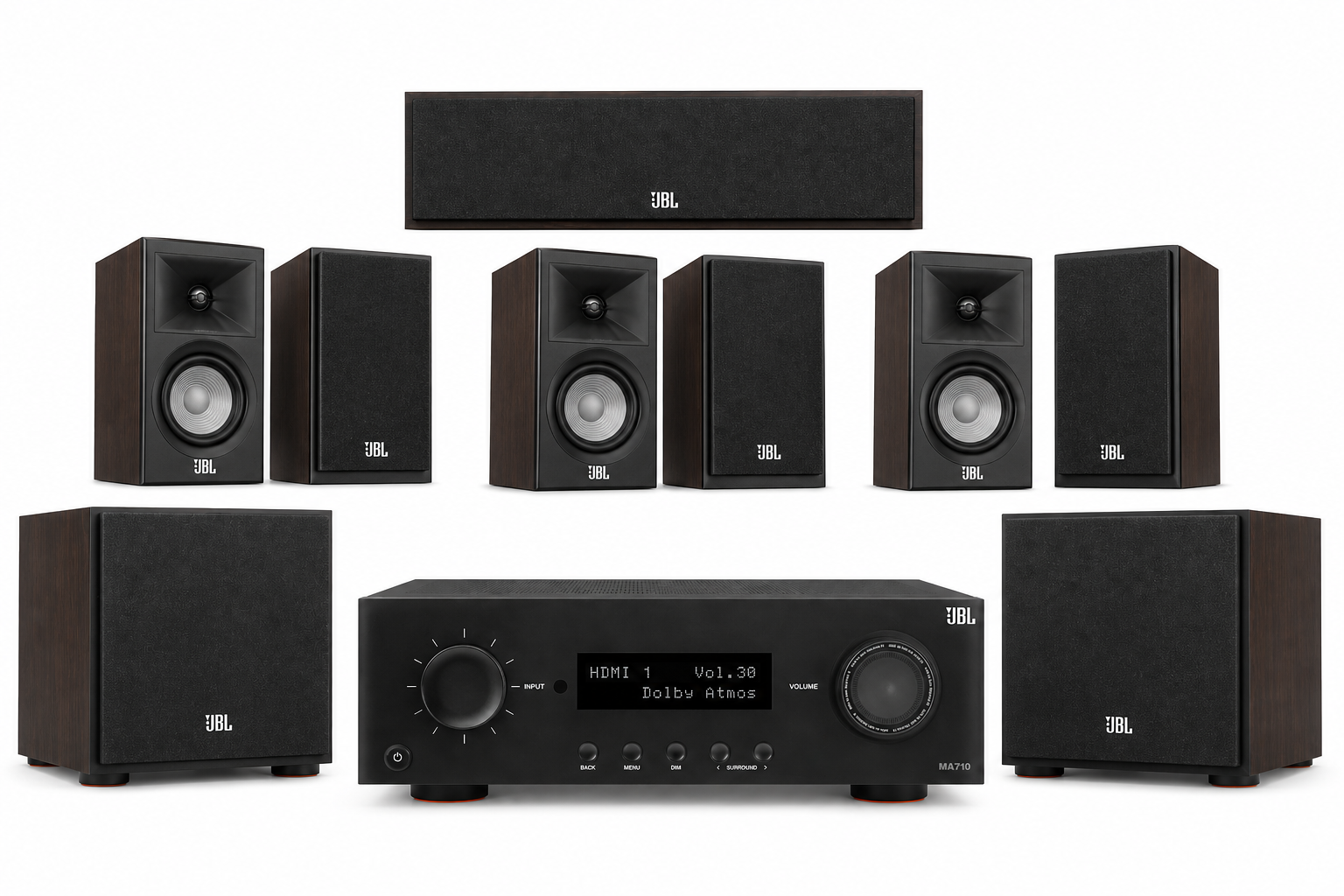 JBL Stage 2 7.2 Home Theater System with MA710 Receiver Black