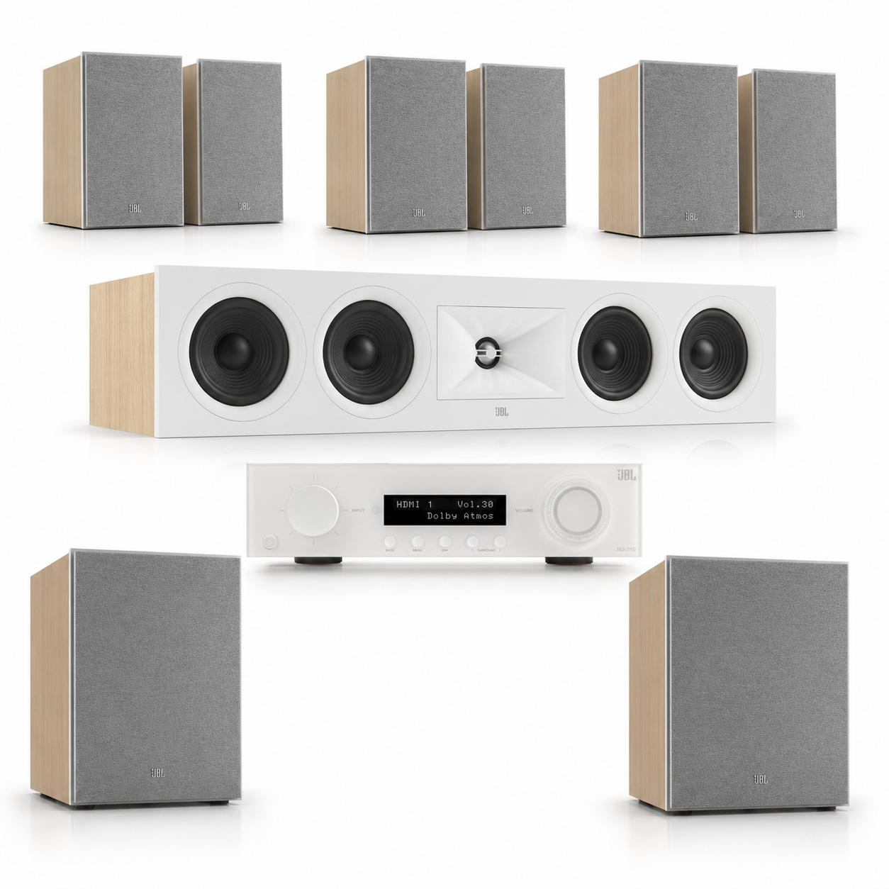 JBL Stage 2 7.2 Home Theater System with MA710 Receiver White