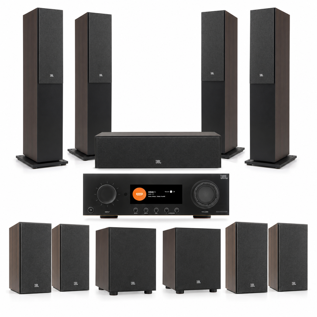 JBL Stage 2 7.2 Home Theater System with MA9100HP Receiver Black