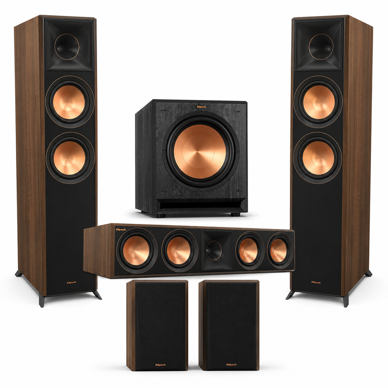 Klipsch Reference Premiere 5.2 Home Theater System with RP-8000F II Towers Walnut